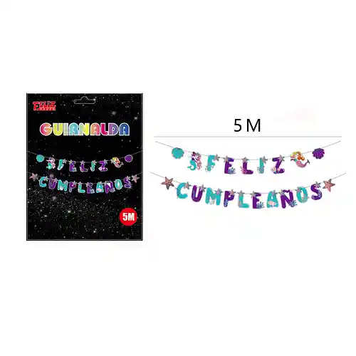 Guirnalda Feliz Cumpleaños Sirenita