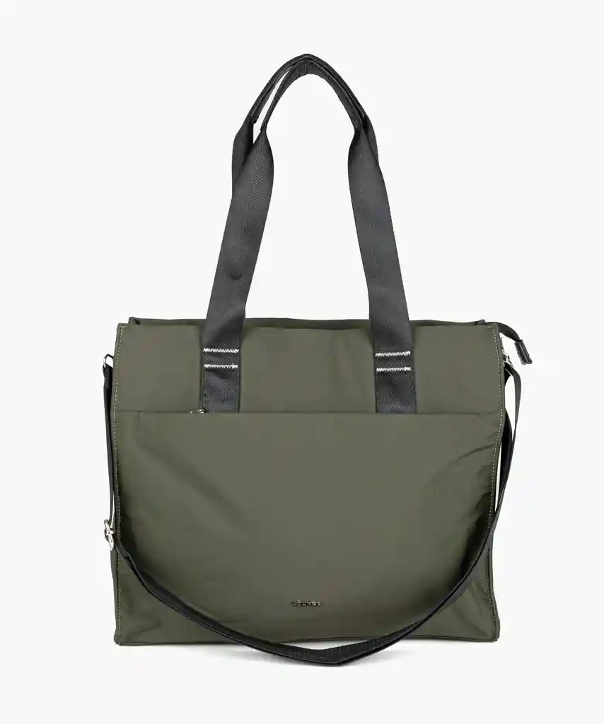 Cartera De Hombro Mujer Nylon Verde Musgo