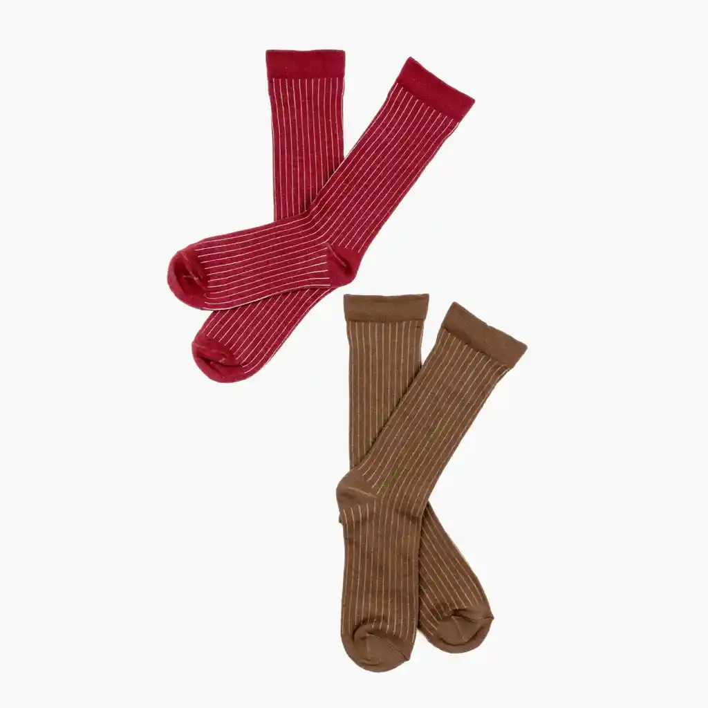 Set Calcetines Mujer Líneas 39-41 Burdeo