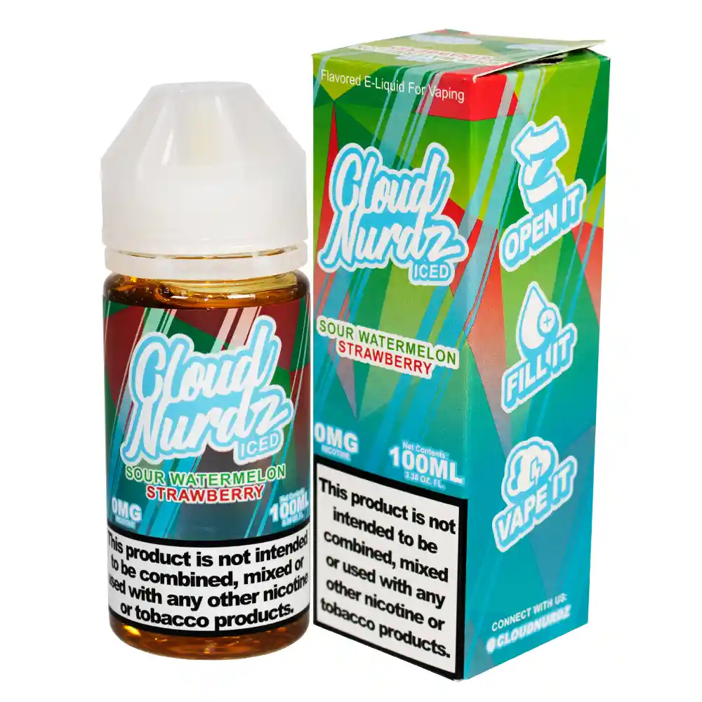 Liquido Para Vaporizador Cloud Nurdz 100ml Sabor Sour Watermelon Strawberry 0.6%