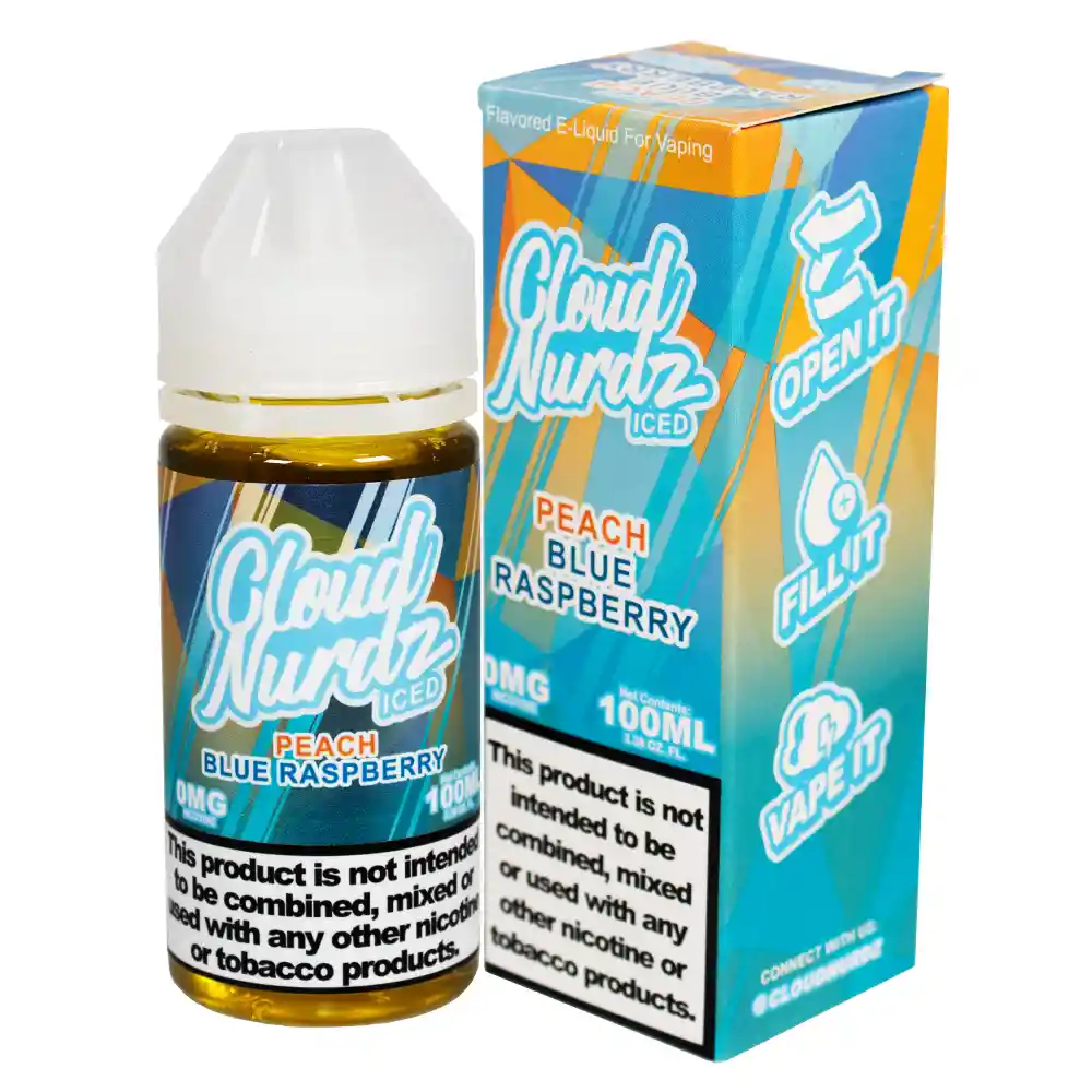 Liquido Para Vaporizador Cloud Nurdz 100ml Sabor Peach Blue Raspberry 0.3%