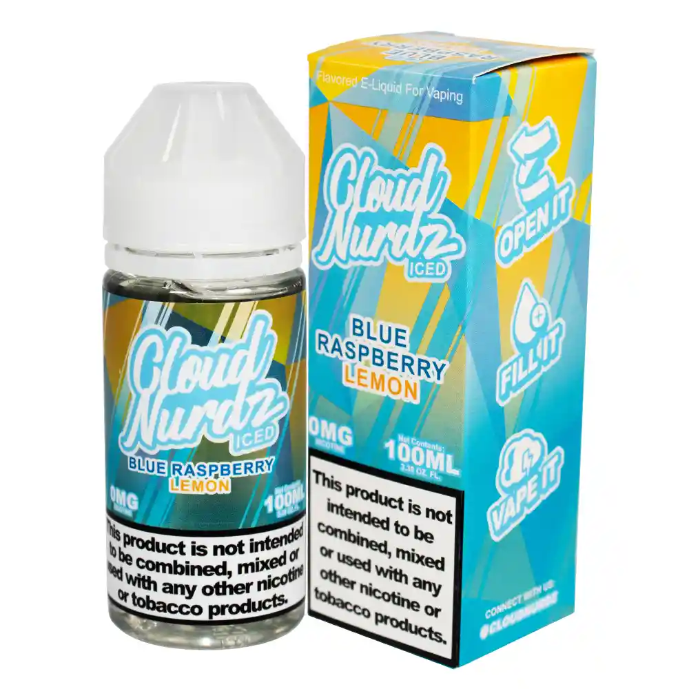 Liquido Para Vaporizador Cloud Nurdz 100ml Sabor Blue Raspberry Lemon 0.3%