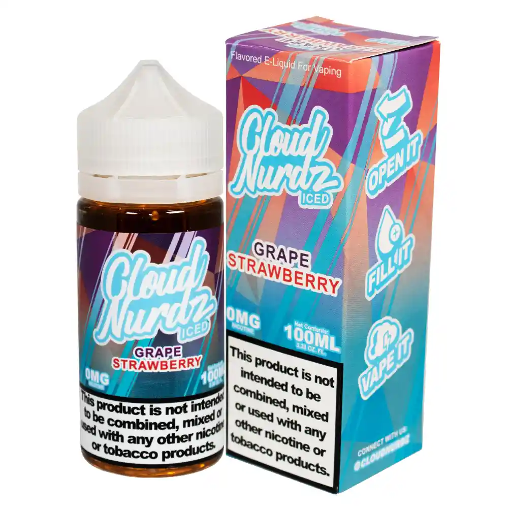 Liquido Para Vaporizador Cloud Nurdz 100ml Sabor Grape Strawberry 0.3%