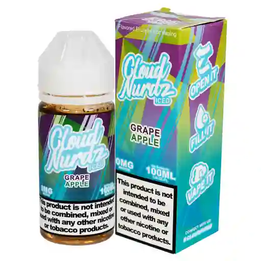 Liquido Para Vaporizador Cloud Nurdz 100ml Sabor Grape Apple 0.3%