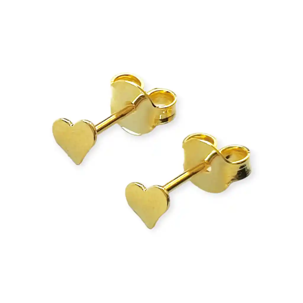 Aros Corazón Mini 4mm Enchapado Oro 18k