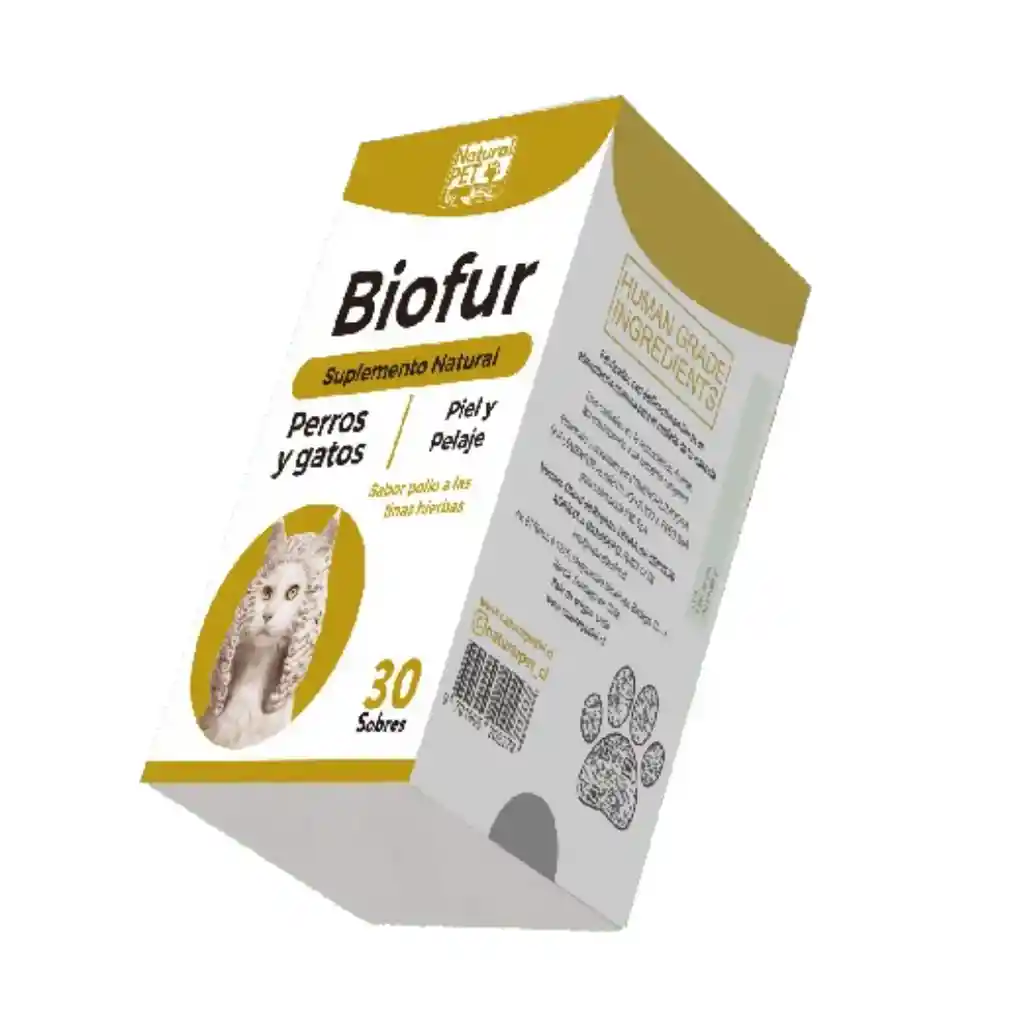 Biofur, Suplemento Natural-pet, Para Perros Y Gatos (30 Sobres)