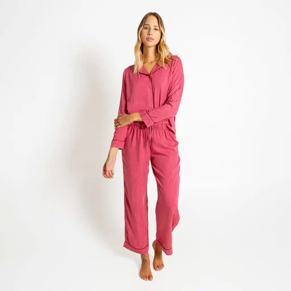 Pijama Mujer Largo Cebra Xl Fucsia