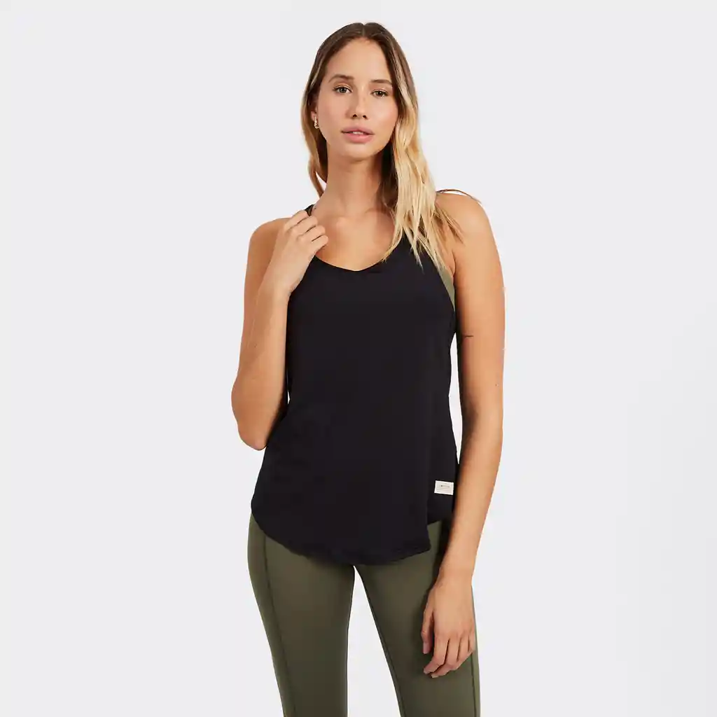 Polera Deportiva Mujer Sin Mangas L Negro