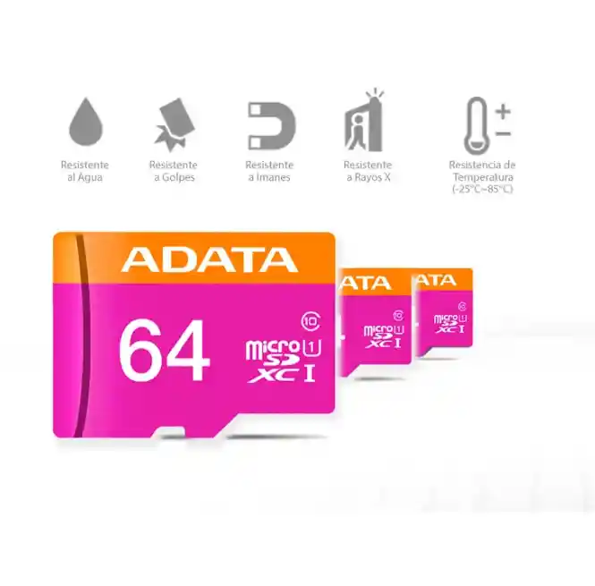 Tarjeta Memoria Adata Micro Sd 64gb Clase 10 Con Adaptador