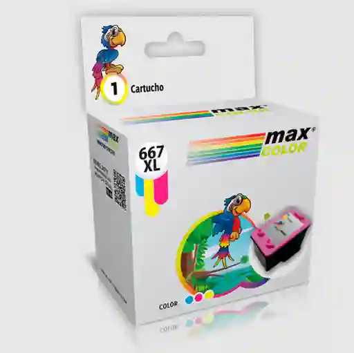 Cartucho Maxcolor Hp Mci-667 Xxl Amarillo, Azul Y Rosado