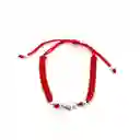 Pulsera Corazón Plata Fina 925 Cordón Rojo