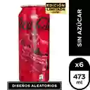 Pack 6 Un. Bebida Coca Cola Marvel Sin Azúcar Lata 473 Cc