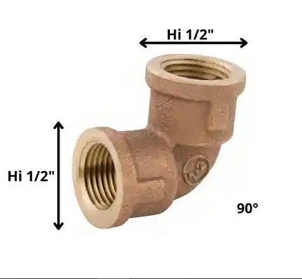 Codo Terminal Bronce 1/2'' Hi-hi