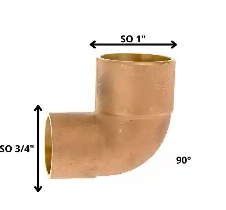 Codo Terminal Cobre 1'' X 3/4'' So-so