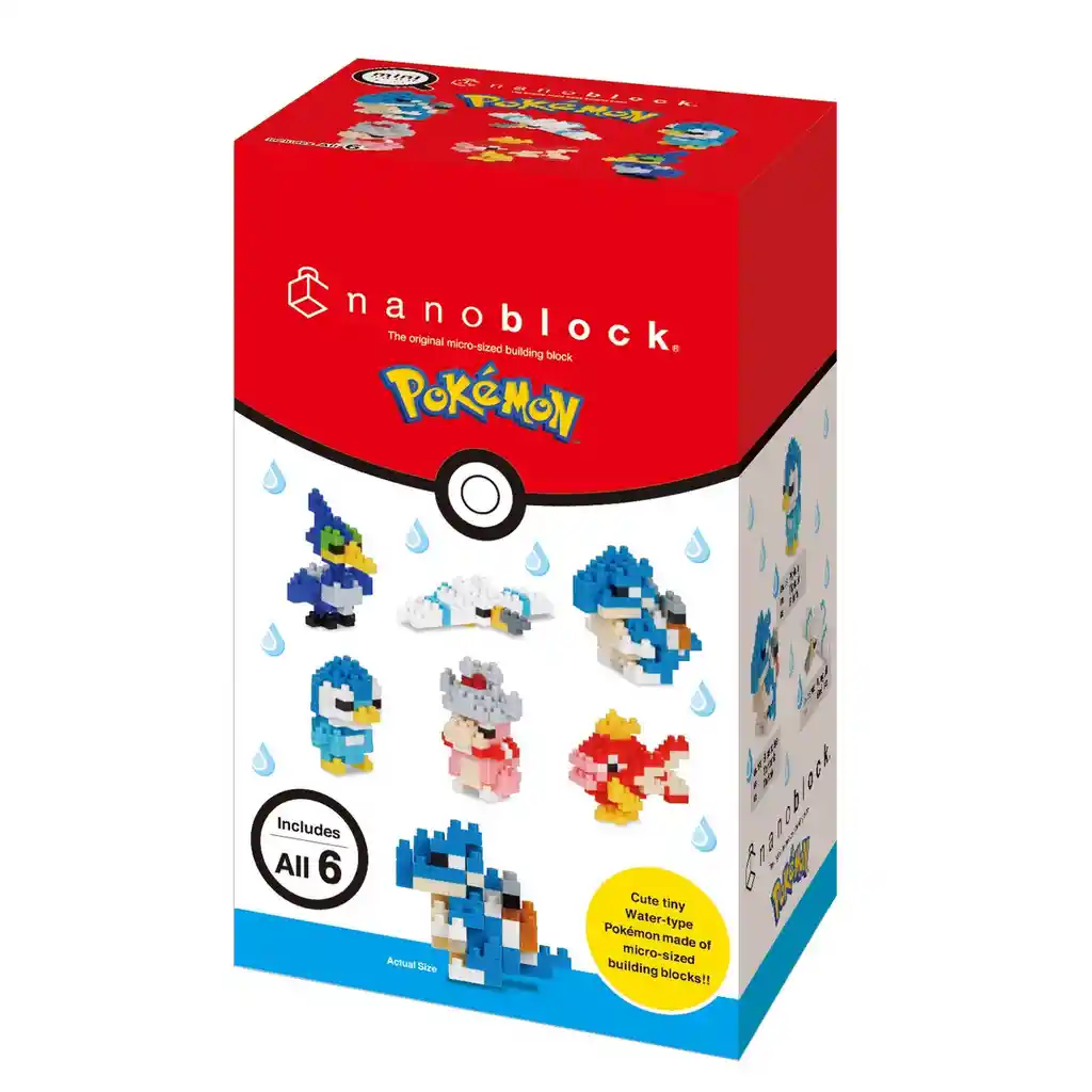 Set 6 Figuras Nanoblock Mininano Serie Pokemon De Bandai - Tipo Agua