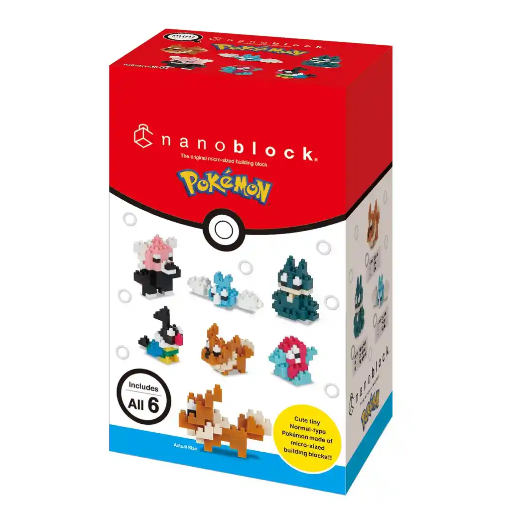 Set 6 Figuras Nanoblock Mininano Serie Pokemon De Bandai - Tipo Normal