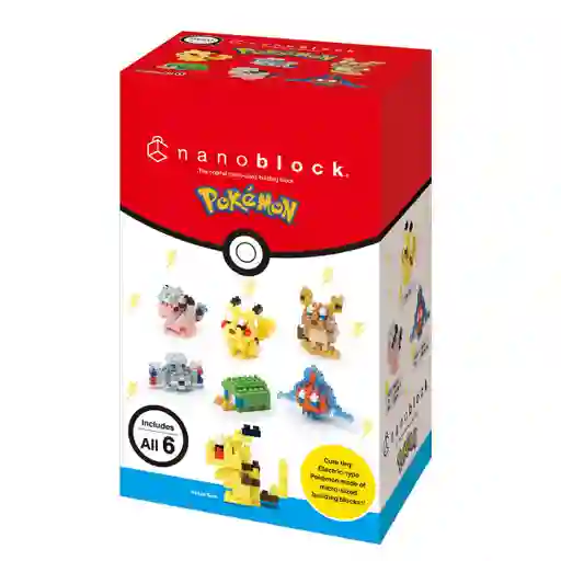 Set 6 Figuras Nanoblock Mininano Serie Pokemon De Bandai - Tipo Electrico