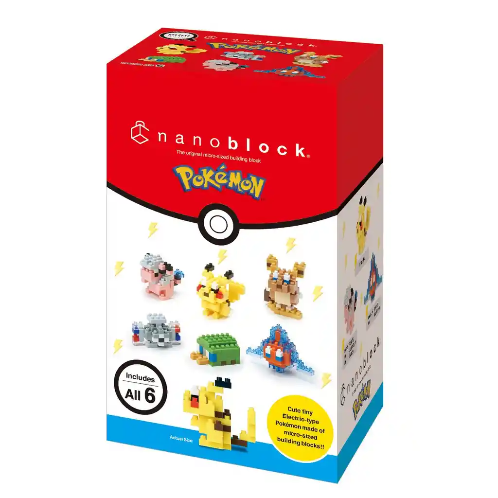 Set 6 Figuras Nanoblock Mininano Serie Pokemon De Bandai - Tipo Electrico