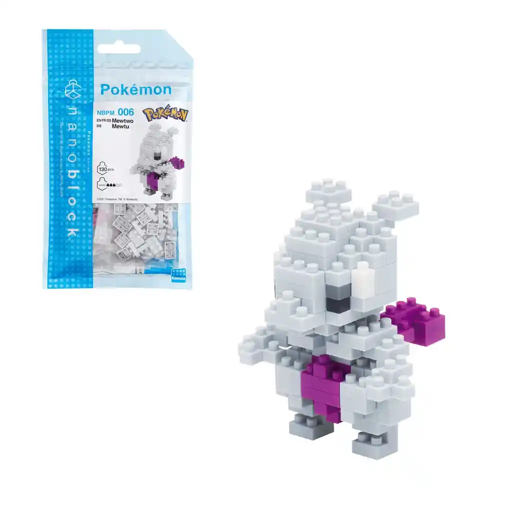 Figura Nanoblock Serie Pokemon De Bandai - Mewtwo