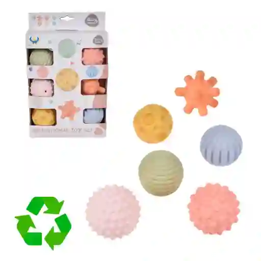 Set De 6 Pelotas Blandas Con Texturas