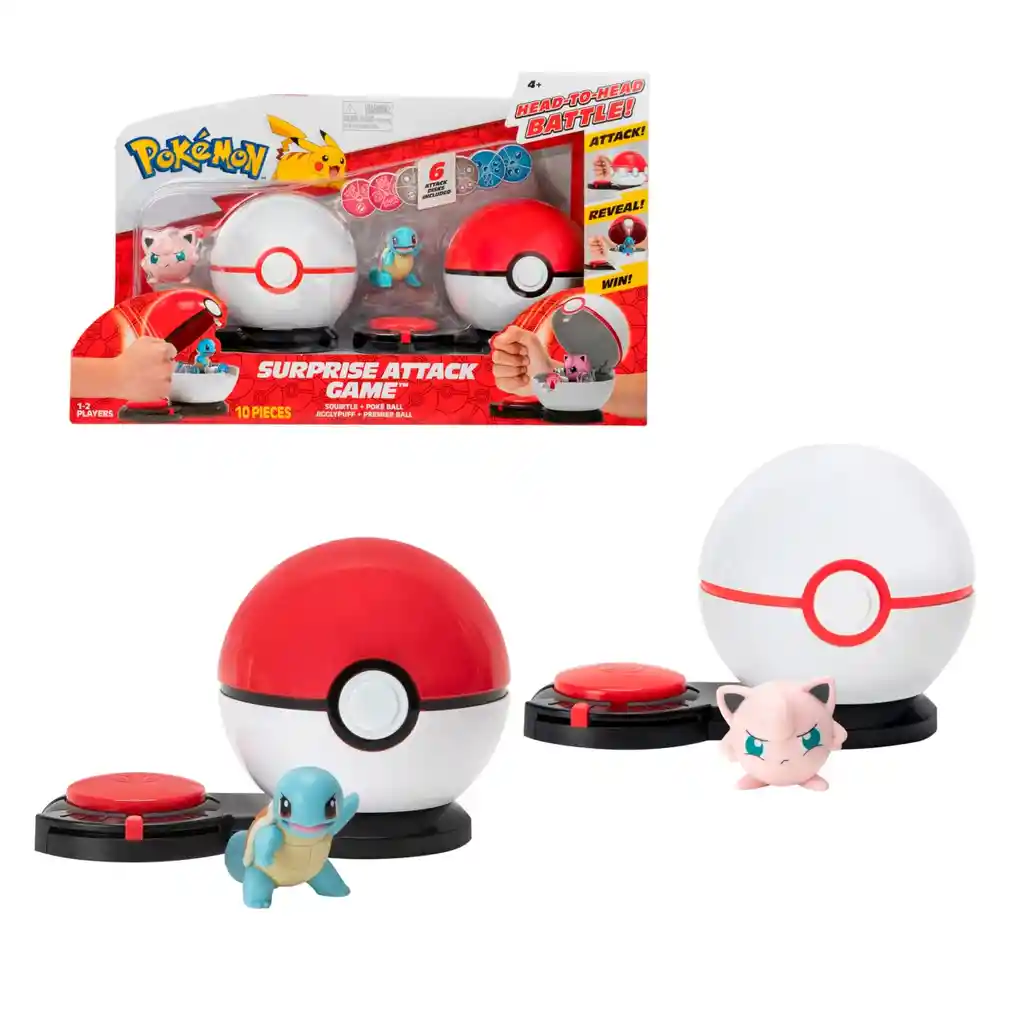 Juego Pokemon Ataque Sorpresa Doble - Jigglypuff Vs Squirtle