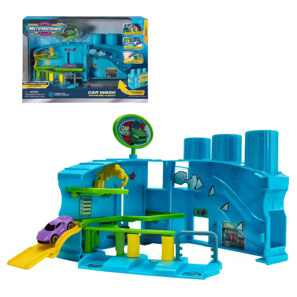 Playset Expandible Con Auto Micro Machines - Car Wash