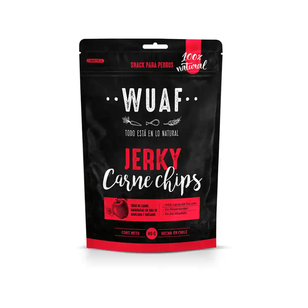 Wuaf Jerky Chips Carne Oregano 40gr