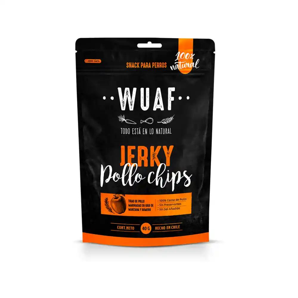 Wuaf Jerky Chips Pollo Romero 40gr