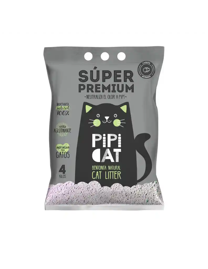 Pipi Cat - Nueva Arena Sanitaria Super Premiun Con Carbon Activado Aroma Lavanda 4 Kg