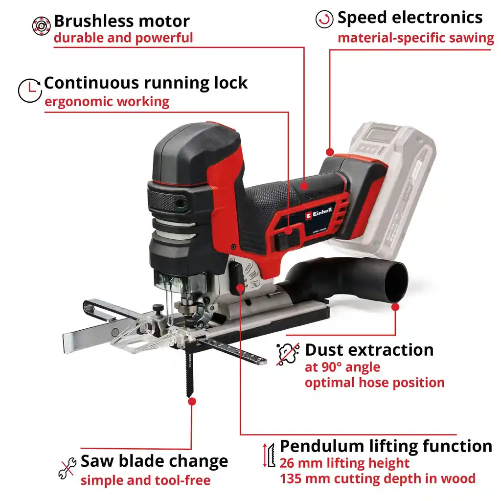 Sierra Caladora Inalambrica 18v Professional Brushless Sin Bateria Pxc Tp-jst 18/135 Li Bl