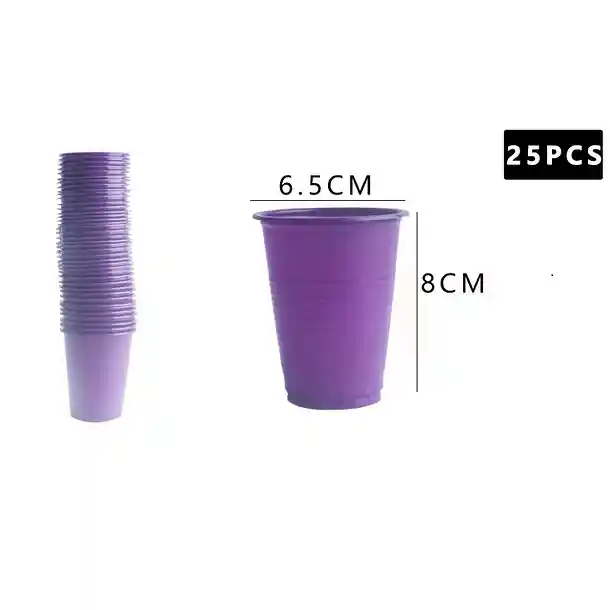 Vaso Plástico Morado X 25 Unid.