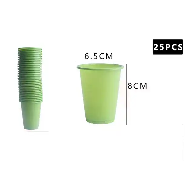 Vaso Plastico Verde X 25 Unid