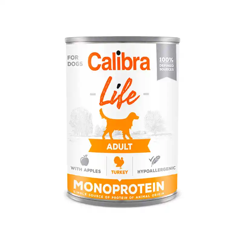 Calibra Life Lata Monoproteica De Pavo Con Manzana Para Perros 400gr