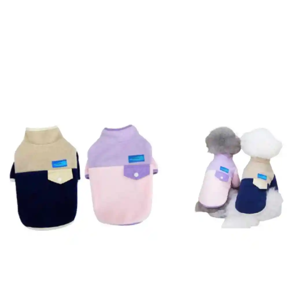 Wonder Dog - Poleron Polar Bicolor S (beige-azul) Cuello: 23 Cm Pecho: 32 Cm Espalda 20: Cm Perros