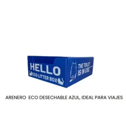 Hello Eco Litter Box (arenero Desechable Para Gatos) Azul O Blanco