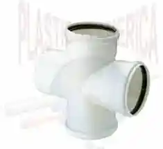 Tee Doble Pvc Sanitario 110mmx87.5° Blanco Con Goma