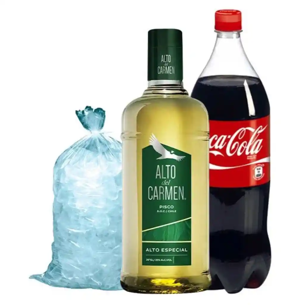 Promo Alto Del Carmen 1lt + Coca Cola 2.5lt + Hielo