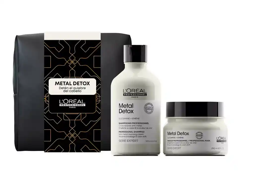 Kit Loreal Metal Detox Antiquiebre Shampoo 300 + Máscara 250