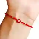 Pulsera Cristales Rojo Ojo Turco Enchapado Oro 18k Cordón Rojo