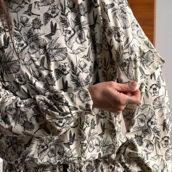 Pijama Mujer Algodón Corto Pájaro M