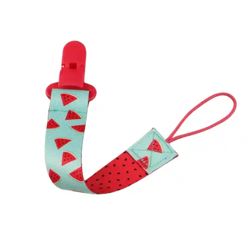 Porta Chupete De Cinta Clips De Tela Para Bebe Afirma Tete (sandia)