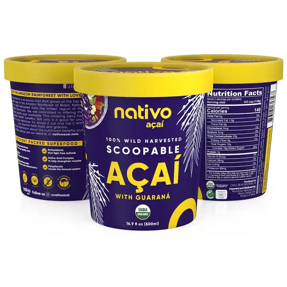 3 Scoopable 500ml Acai Y Guaraná