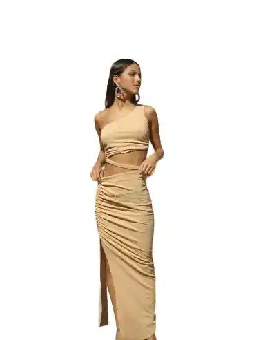 Vestido Largo Maaji Honey Gold Luna