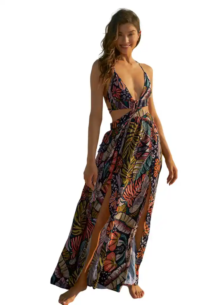 Vestido Largo Maaji Tropical Jaguar Lixxy