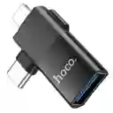 Adaptador 2 En 1 Lightning - Tipo C/lightning A Usb Hoco Ua17