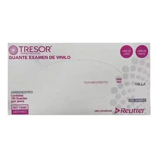 Guantes Talla M Vinilo Transparentes Tresor