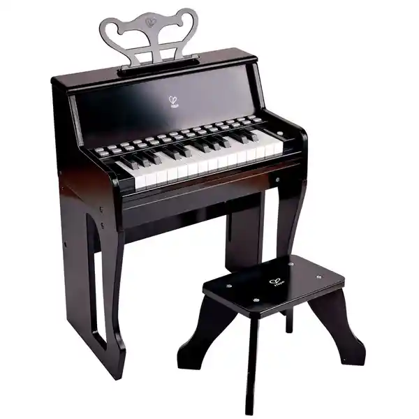 Aprende Con Luces Piano Negro Con Taburete- Hape