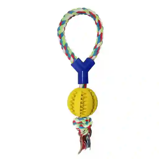 Juguete Pelota Dental Con Cuerda De Agarre Para Perros (amarillo)