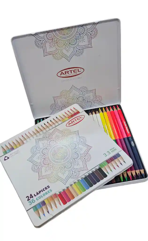 Estuche Metálico 24 Lápices 36 Colores