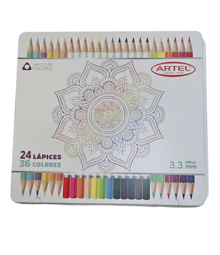 Estuche Metálico 24 Lápices 36 Colores